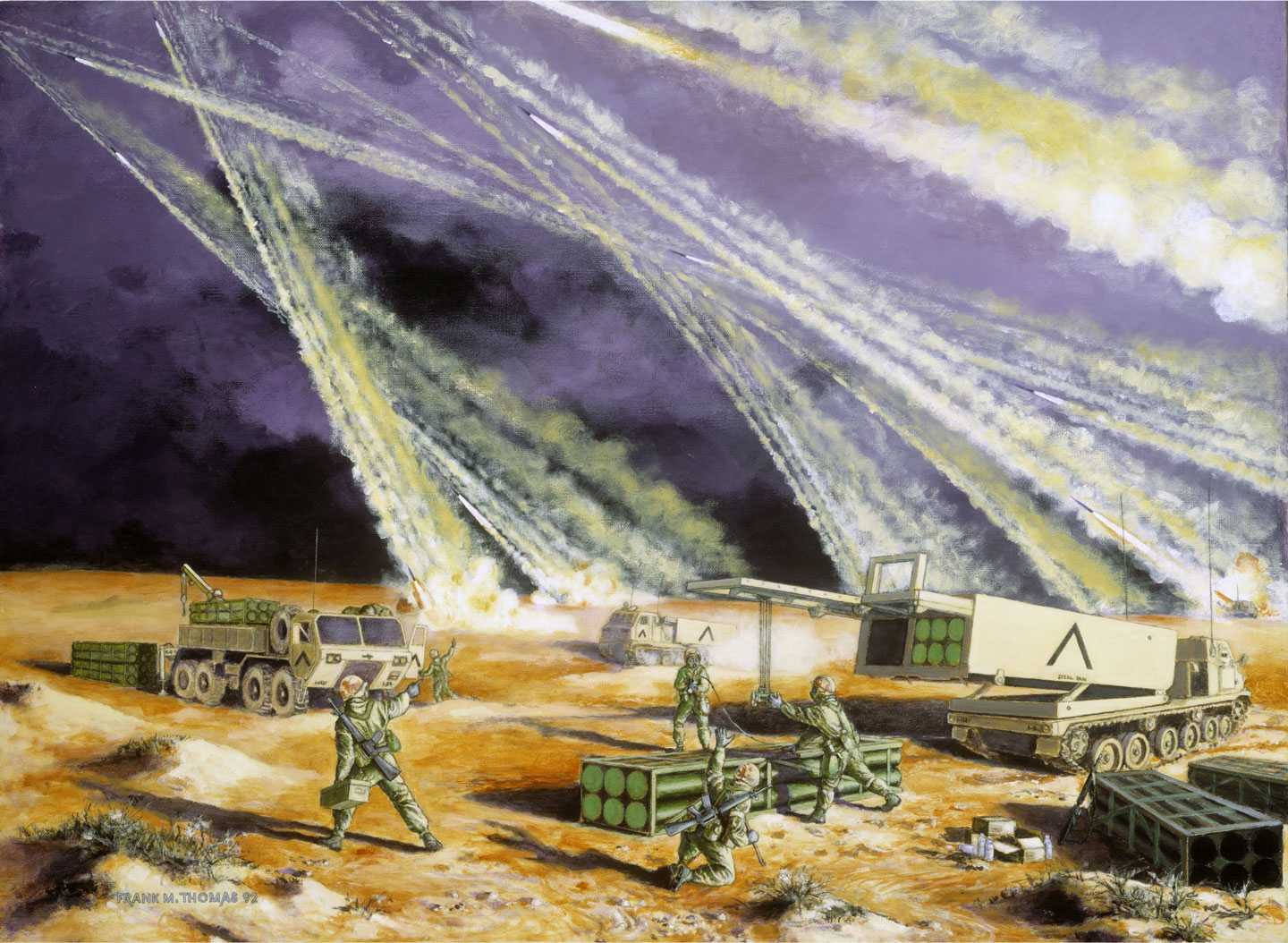 Painting “Steel Rain” (Desert Storm 1991), by Frank M. Thomas