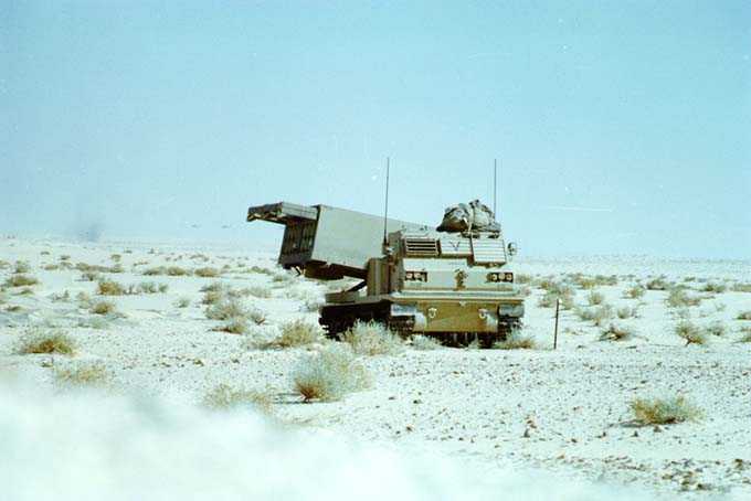 U.S. M-270 multiple launch rocket system, Saudi Arabia, December 1991