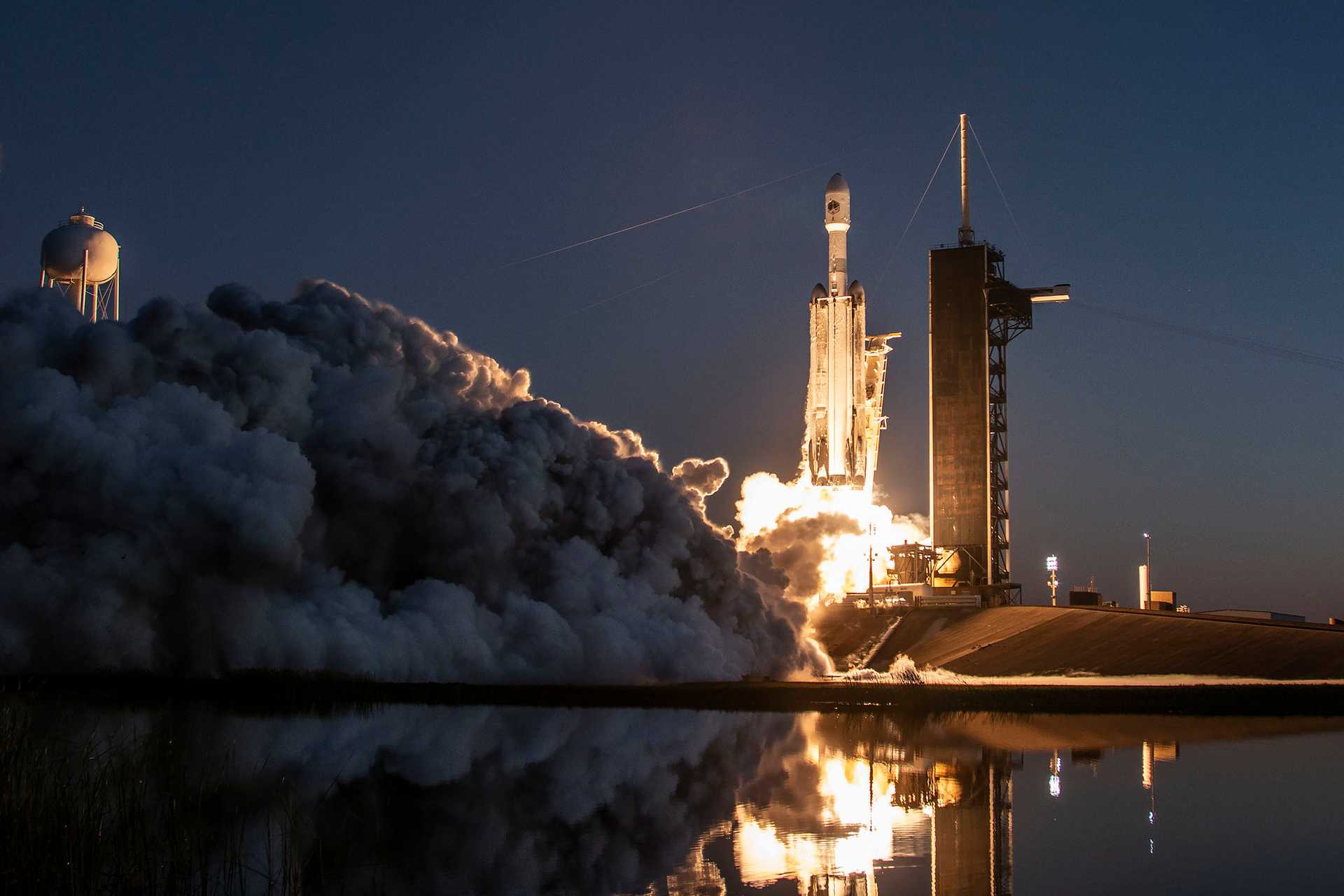 Launch of a Space X Falcon Heavy rocket on January 15, 2023. Mission USSF-67 by the United States Space Force and Space X